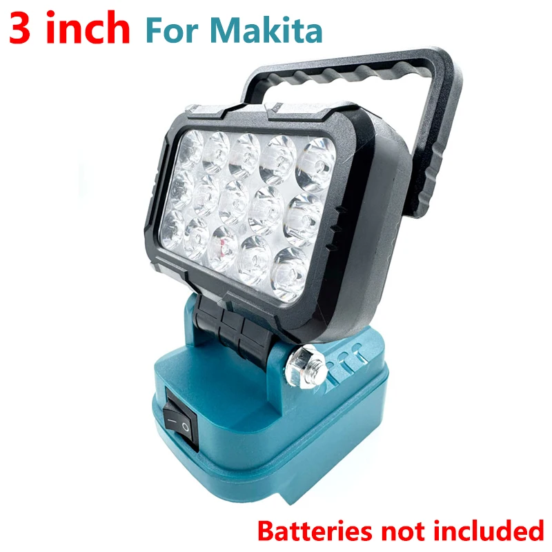 

Для Makita 14,4 В 18 В литий-ионный аккумулятор 3-дюймовый светодиодный рабочий фонарь с двумя портами USB Яркая портативная лампа для регулировки ремонта