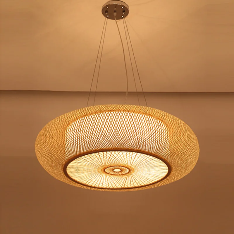 Hand Make Bamboo Ceiling Light Chinese Style Hanging Ceiling