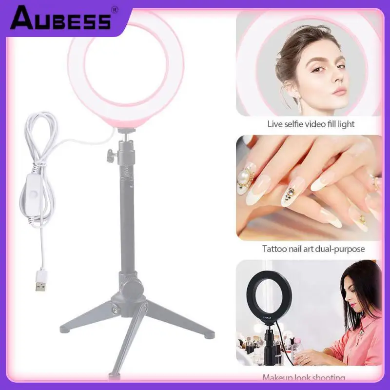 

4.7 Inch Photography Lights Mini Desktop Selfie Lamp With Stand Usb Plug For Makeup Youtube Live Video Ring Light