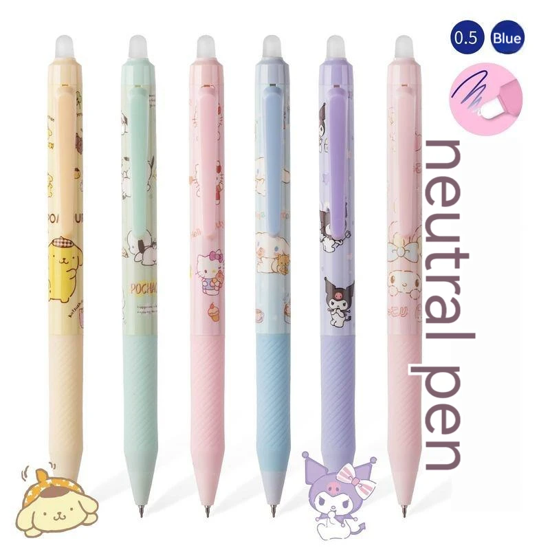 

Sanrio 36pcs Hello Kitty Erasable Gel Pen Cartoon Kuromi Students Stationery Write Pens 0.5 Blue School Office Signature Pens