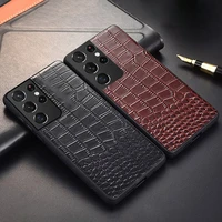 genuine leather phone case for samsung galaxy s22 s21 s20 ultra s10e note 10 20 ultra s8 plus case luxury cowhide back cover