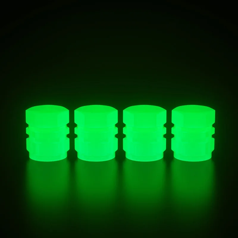 

2/4 шт. универсальные флуоресцентные светящиеся колпачки на стержни клапана автомобильной шины колпачок клапана автомобильной шины зеленый/желтый/синий/красный флуоресцентный порошок