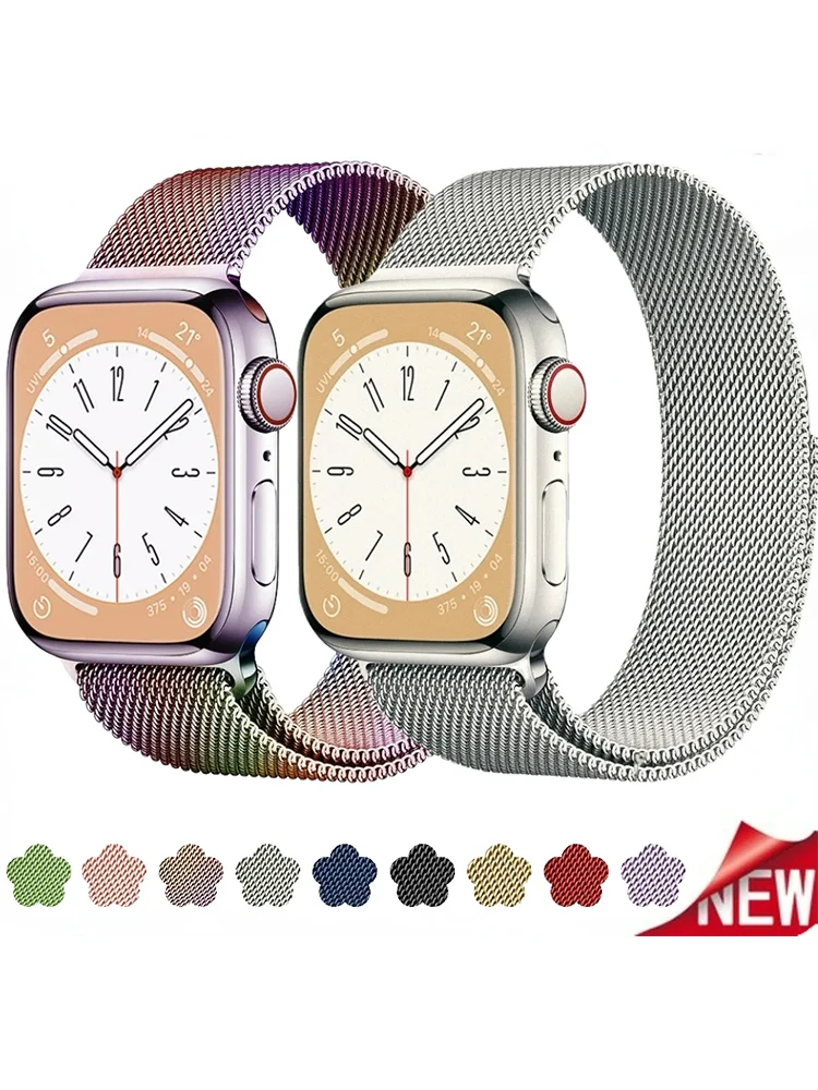 Ремешок «Миланская петля» для Apple watch Band 44 мм 40 мм 45 мм 41 мм 42 мм 38 мм 45 44 мм, браслет для iWatch Series 3 4 5 6 SE 7 8 Ultra 49 мм