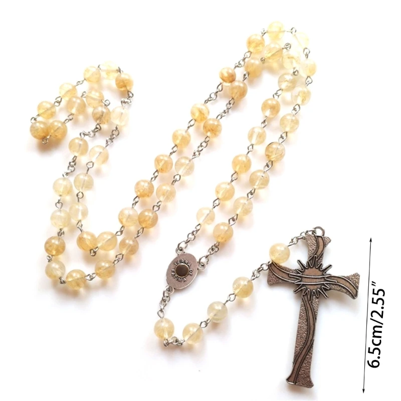 Четки Распятие Крест Ожерелье Натуральные Бусы Католический Ювелирный Подарок