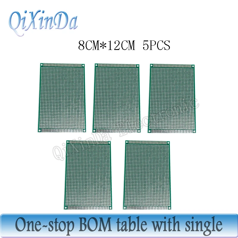 

5PCS 8x12cm Single Side Prototype PCB Universal Printed Circuit Board Protoboard For Arduino