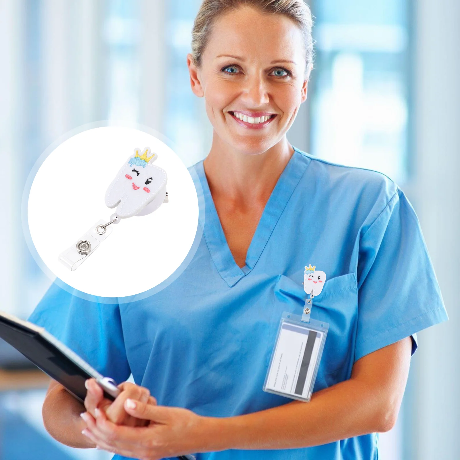 

Badge Holder Id Reel Retractable Nameclip Tag Holders Protector Nurse Belt Withclear Sleeve Tagsgift Kids Retractor Pharmacy