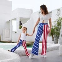 lb 2022 mommy and me matching pants 4th of july amer pants mommy and me print flared pants mommy and daughter matching clothes