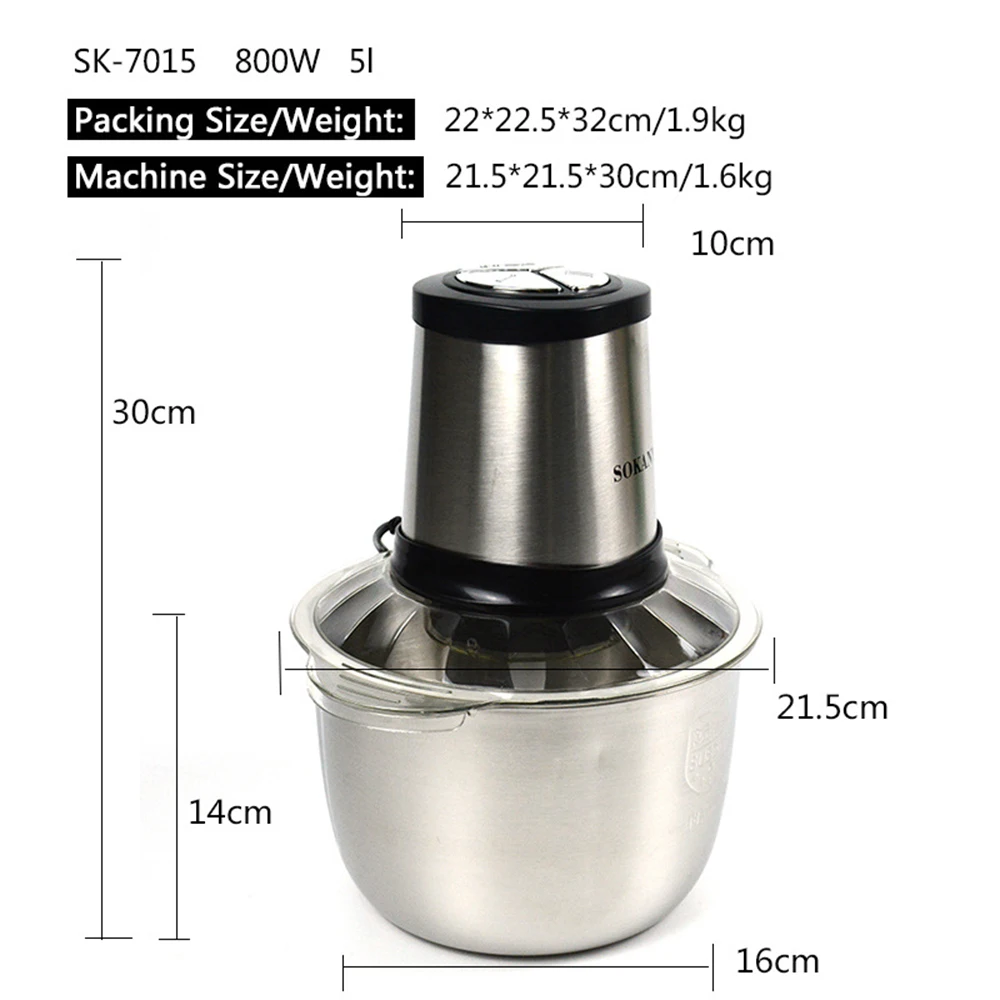 Электрический миксер для мяса 5 л мясорубка из нержавеющей стали автоматический