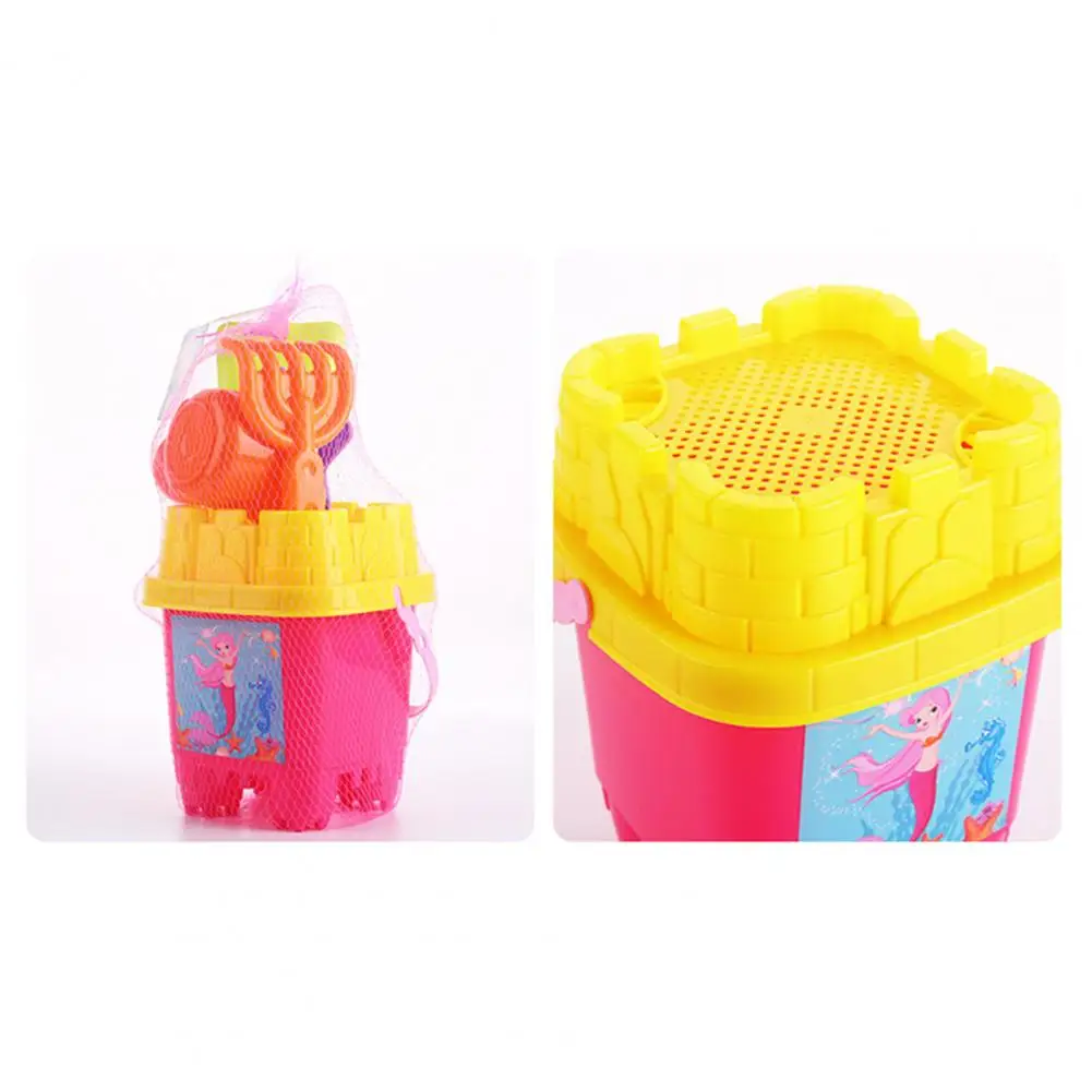 

6Pcs/Set Creative Sand Toys Interactive Sand Shovel Toys Comfortable Grip Baby Sand Toys with Bucket Hands-on Ability