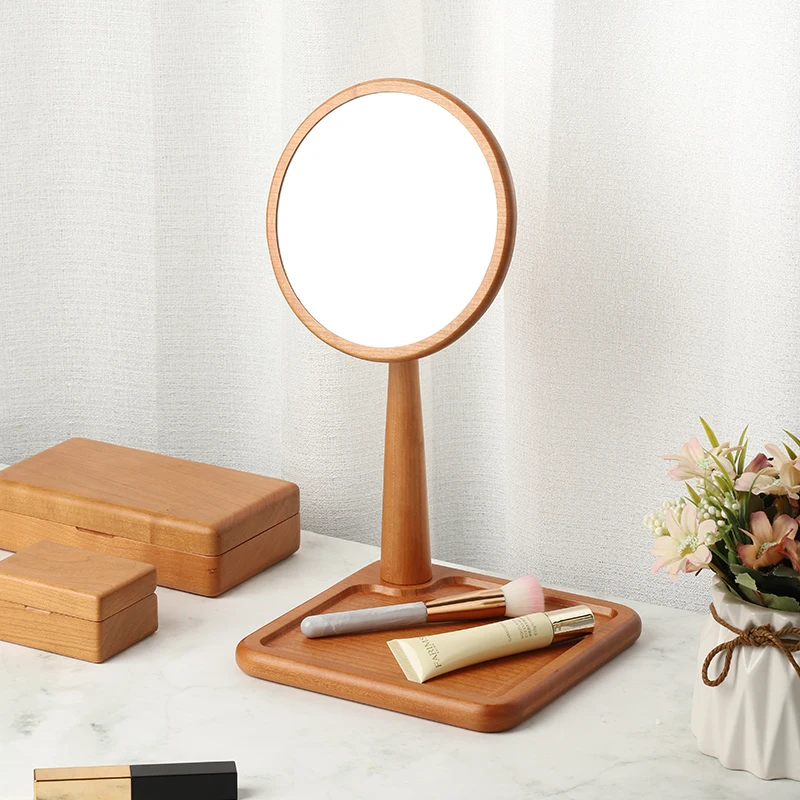 

Solid wood household bedroom simple and luxurious integrated cosmetic mirror