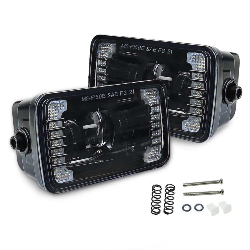 

New Driving Square Lights Assembly with DRL Car LED Fog Lamp Replacement for Ford F150 2015 2016 2017