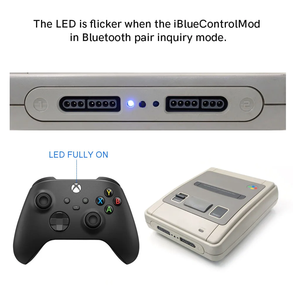 Фото Адаптер беспроводного контроллера Bluetooth iBlueControlMod для внутреннего использования в игровых приставках JP SFC EU SNES, адаптер для игрового джойстика Bluetooth. №2