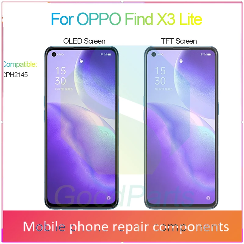 Фото Для OPPO Find X3 Lite ЖК-экран 6,43 дюйма CPH2145 Find X3 Lite Замена сенсорного дигитайзера в сборе №2