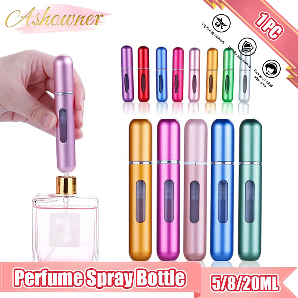 5/8/20ml Perfume Spray Bottle Mini Portable Refillable Aluminum Atomizer Bottle Container Perfume Refill Travel Cosmetic Tool