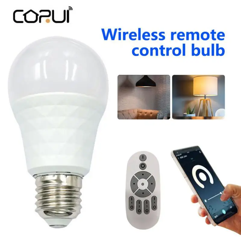 

Умная bluetooth лампа CoRui, интеллектуальная беспроводная лампа с дистанционным управлением, регулируемая цветная светодиодная Маленькая ночна...