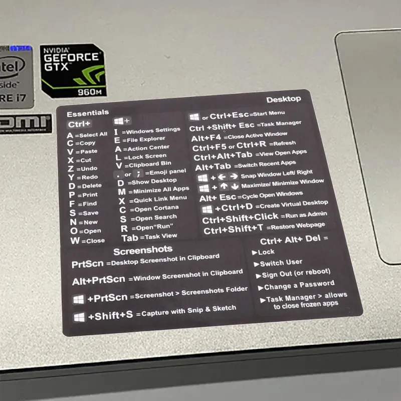 

1PCS Windows PC Reference Keyboard Shortcut Sticker Adhesive For PC Laptop Desktop Office Stickers For Kids