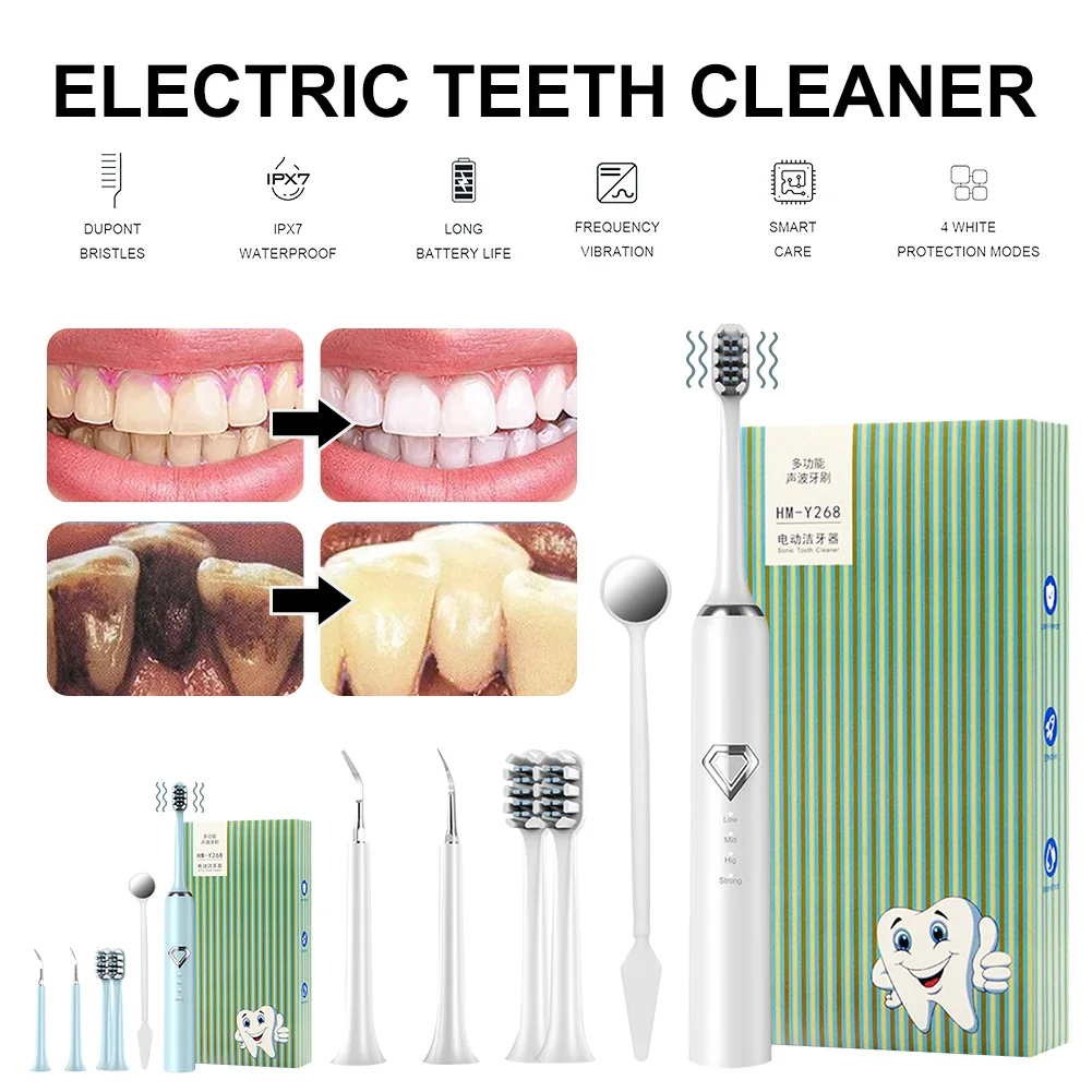 

Electric Dental Scaler Oral Tarter Remover Plaque Stains Cleaner With 4 Modes Tooth Cleaner Teeth Cleaning Kit Oral Care