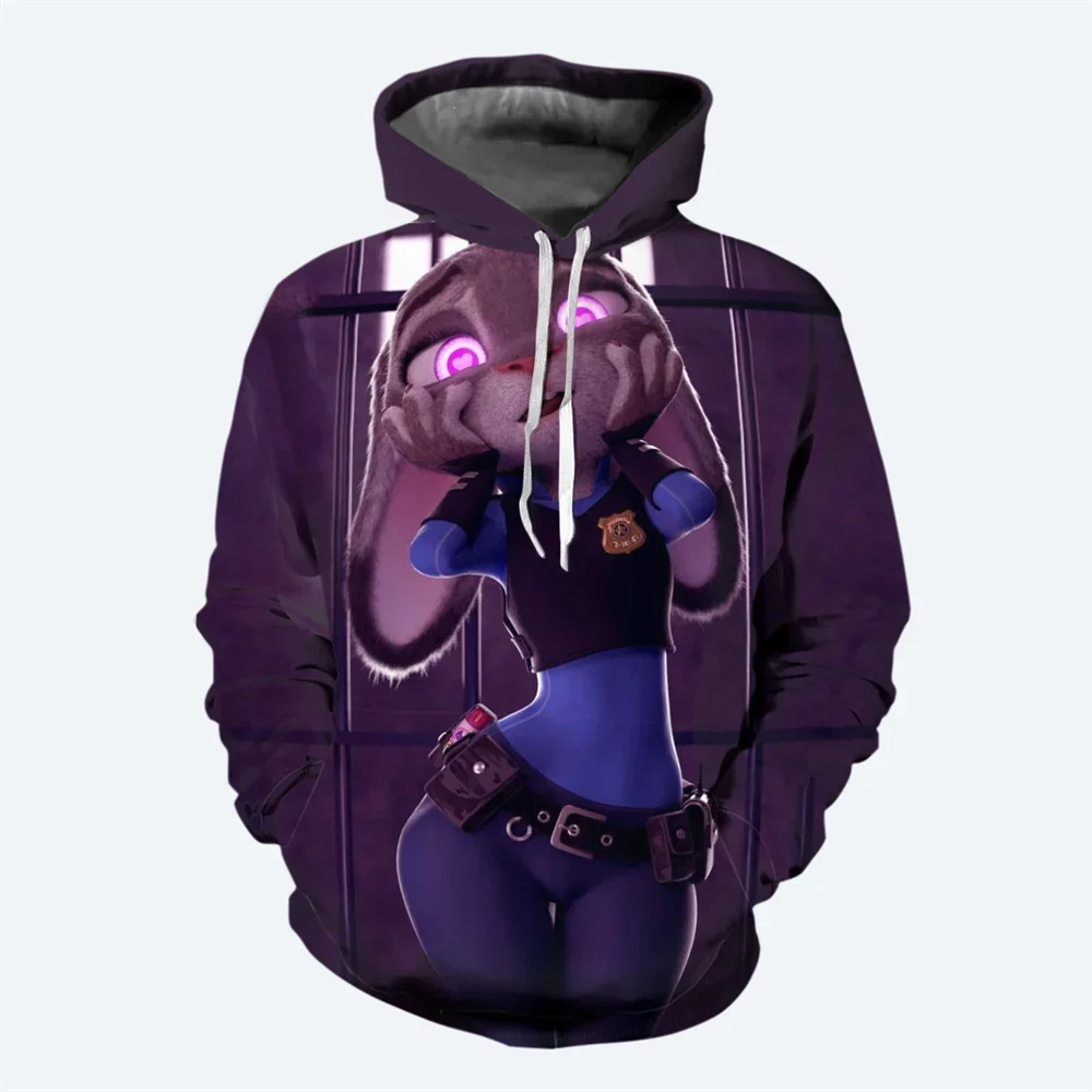 Zootopia Boys Girls Hoodies Disney Children's 3D Printed Oversized Pullovers Fashion Men's New Clothing