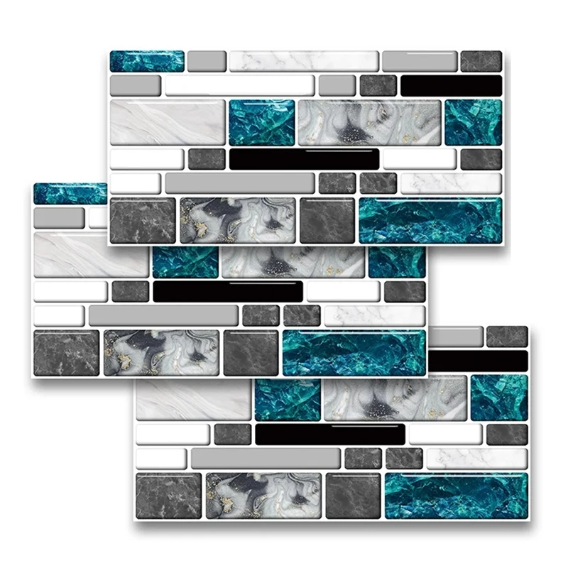 

27 PCS Marble Bricks Self-Adhesive PVC Wall Stickers DIY Bathroom Kitchen Wall Tile Stair Sticker