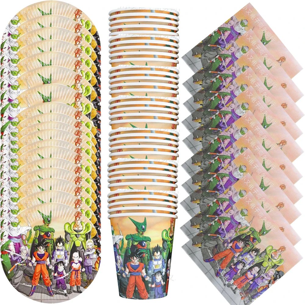 60 шт./лот Sonic Dragon Ball тематические детские сувениры чашки тарелки салфетки с днем