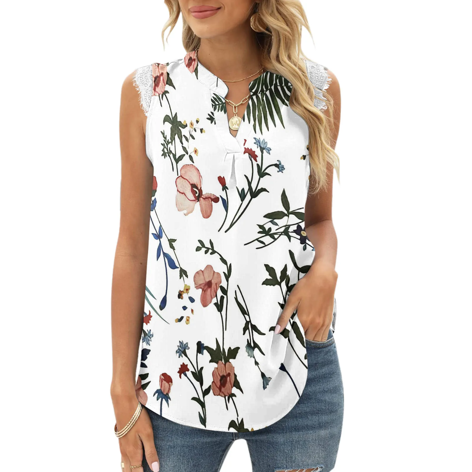 3xl Black Top Tops For Women V Neck Print Tank Tops Lace Sleeveless Cami  Shirts Summer Casual Tunic Blouse Active Women Top - купить по выгодной  цене | AliExpress