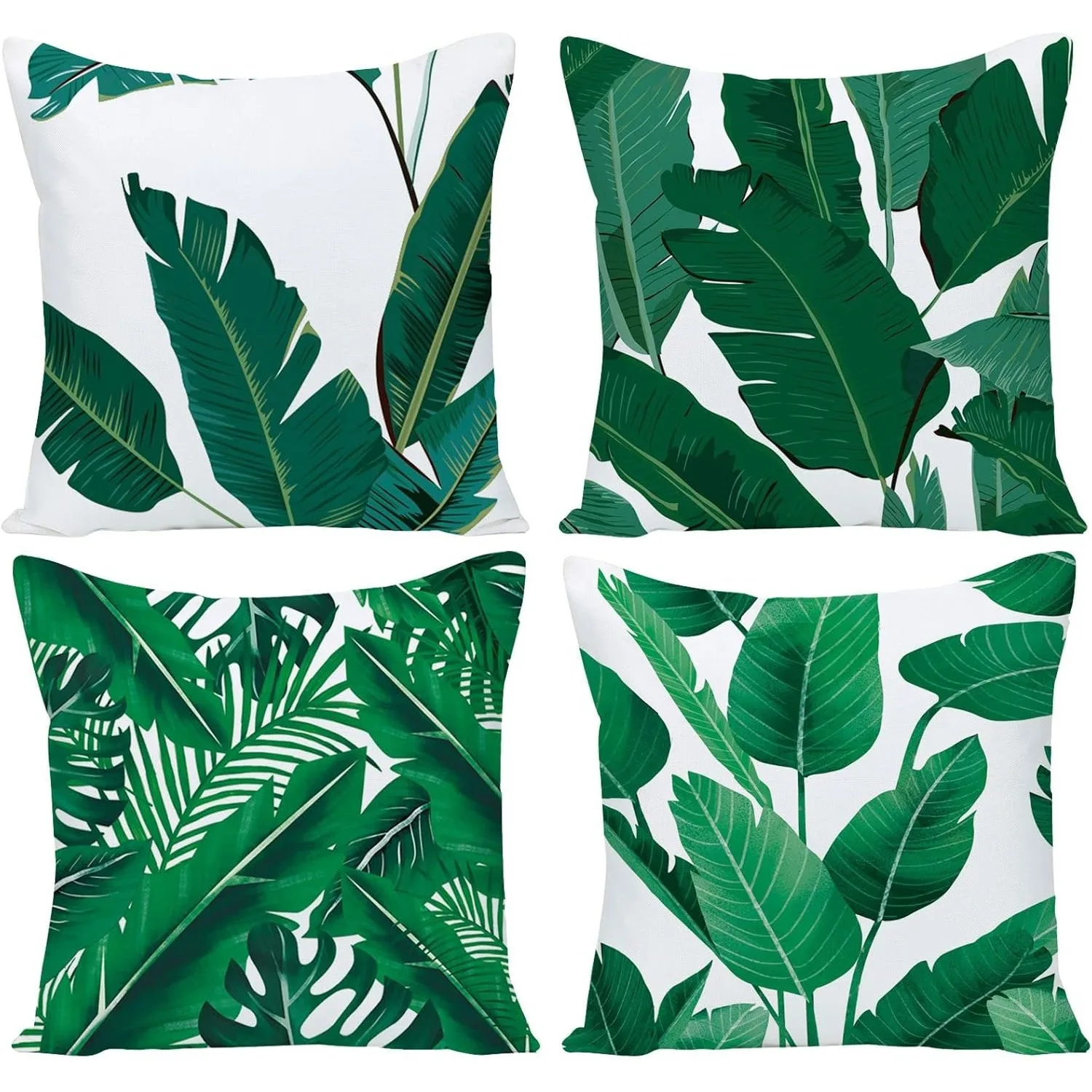 Фото Conjunto 4 средства для альмохadas con diseño bohemio plantas, funda cuadrada corativa, juego cojines 4 regalos corativos perfe №1