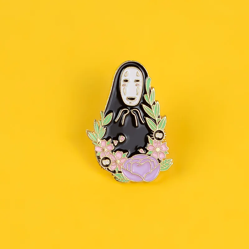 

SALeeee Creative flowers with black robe and faceless male brooch Fashionable cartoon accessories