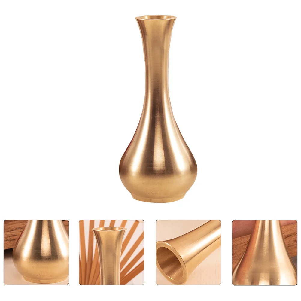 

Vase Flower Metaldesktop Small Simple Vases Dried Homeplanter Floral Rustic Containers Table Centerpieces Delicate Brass