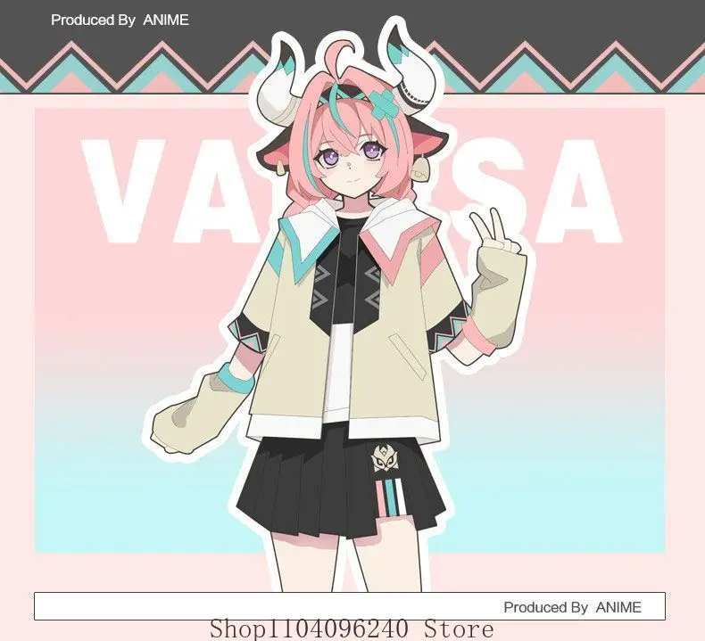 Фото Костюм для косплея Валеша из Genshin Impact: летняя футболка с коротким рукавом, куртка, юбка, аксессуары для студентов, подарок для фанатов №3