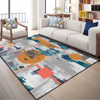 european style living room bedroom decorative carpet non slip floor mat geometric printing carpet large size rectangular carpet