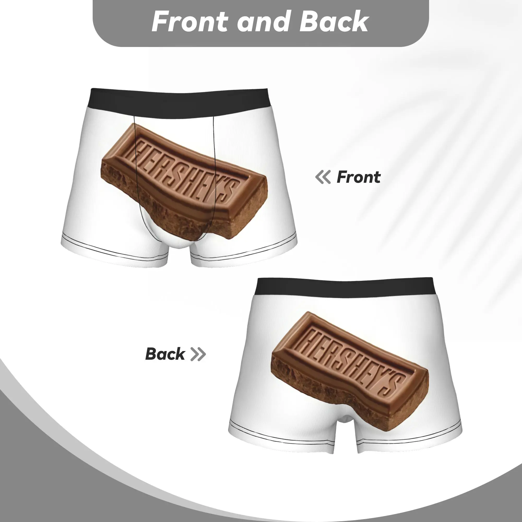 Фото Шоколадный батончик Hershey's Solid Milk Chocolate Bar, мужские трусы-боксеры Hershey's Underpants Homme, дышащие шорты-боксеры №5