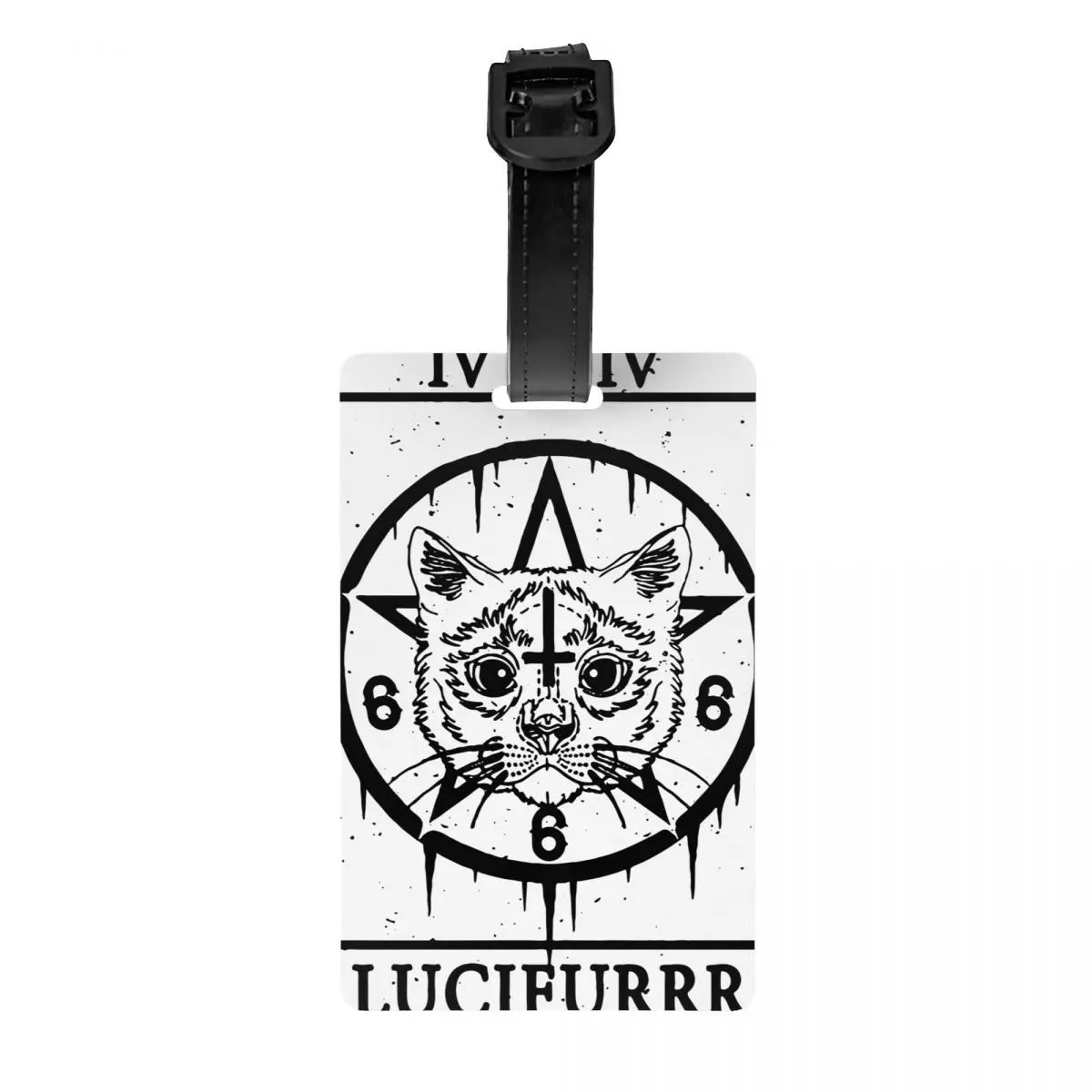 

Бирки для багажа Lucifurrr, сатанический чехол CatsTarot для костюма, аксессуары для путешествий из ПВХ, этикетка с именем, идентификационным адресо...