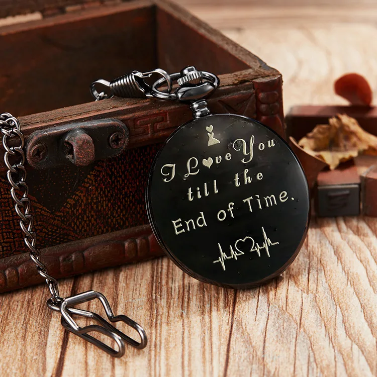 Top Vintage Round Carved Letter Quartz Movement Waistchain Pocket Watch Timer Clock Gift Anniversary Best Choice