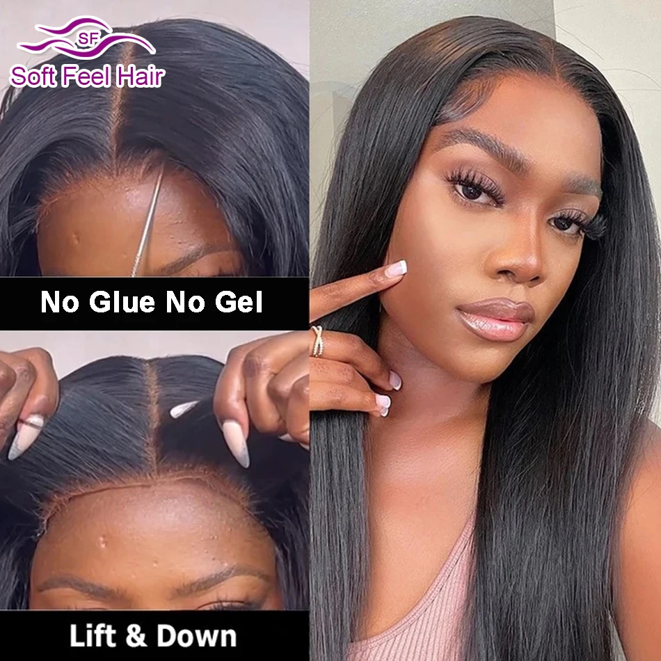 Glueless Wear And Go Wig Pre Plucked Straight Wig HD Lace Glueless 4x6 Closure Wig Pre Cut Hairline Ready to Go Wigs For Women