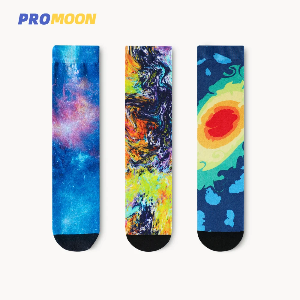 Skateboard Socks Men's Mid-Tube Autumn And Winter Ins Trend Original Illustration Couple Socks Female Street Outside Wear Men's