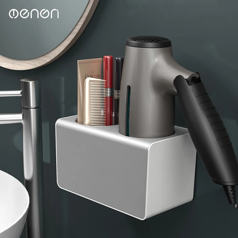 

Wall mounted hair dryer holder free punch toilet storage rack creative Comb Rack Stand Bathroom accessories