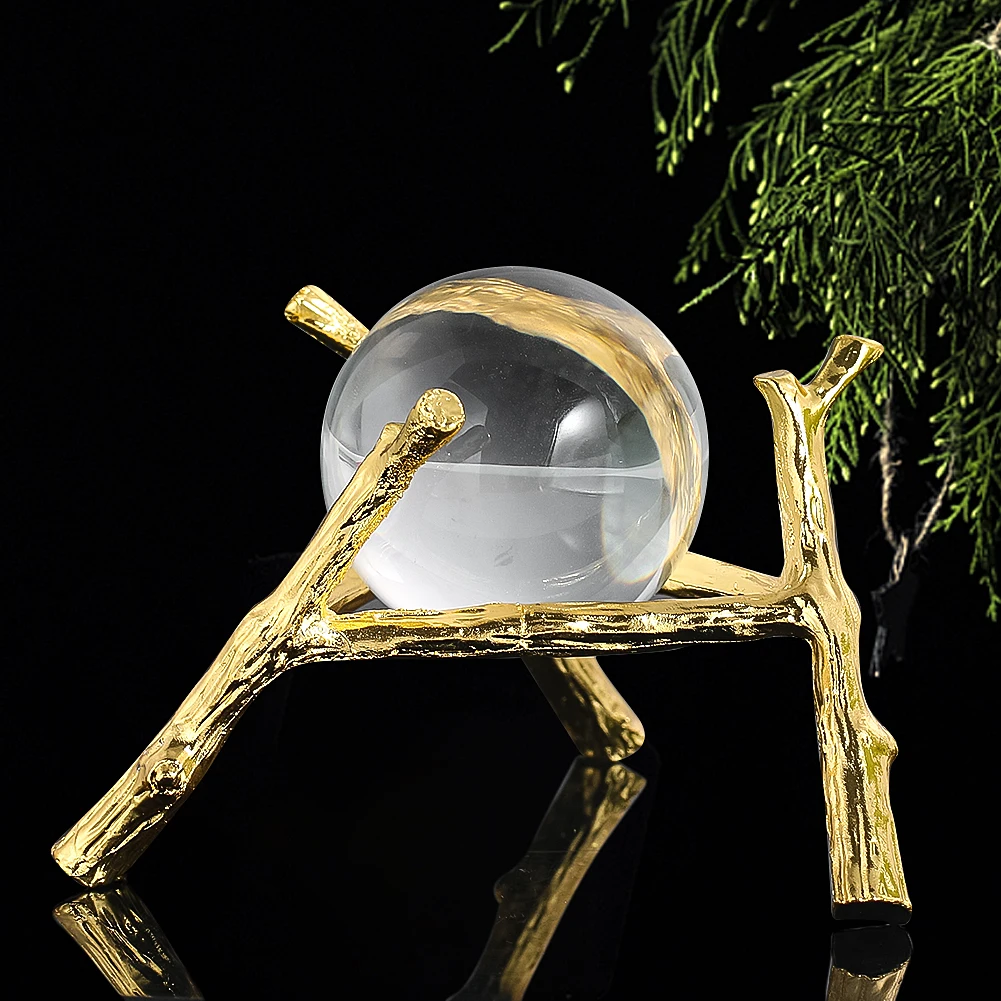 

Подставка для полки с хрустальными шариками, медный Треугольный Кронштейн, декоративное украшение для комнаты, плавающие полки для домашнего декора, дисплей