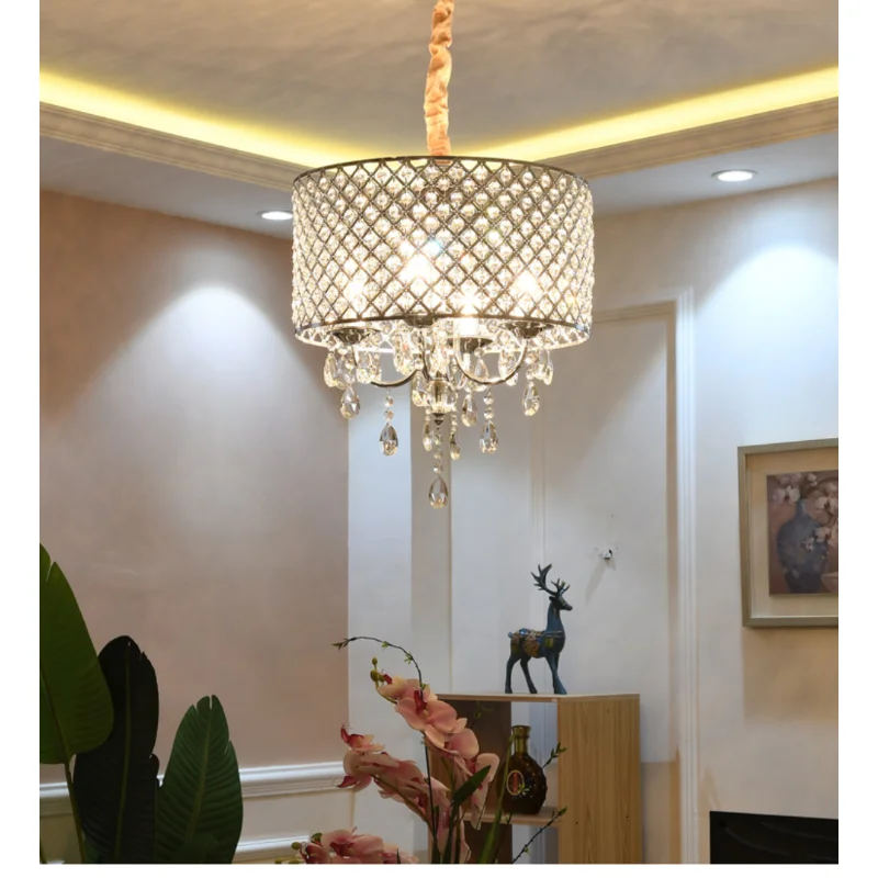 

Женская подвесная люстра, креативная квадратная лампа с кристаллами, роскошное освещение для кухни, гостиной