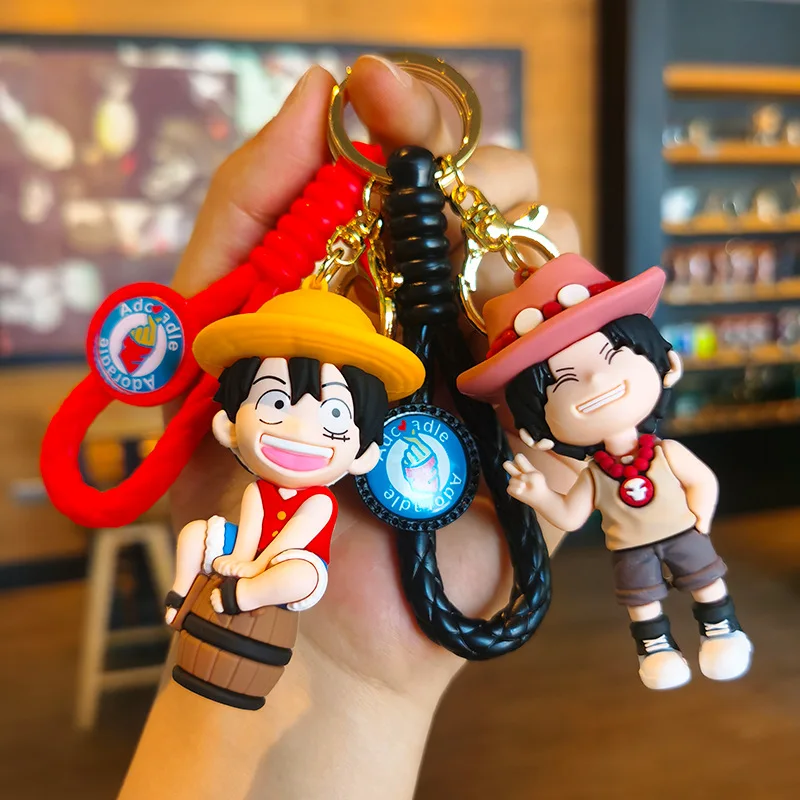 

NEW Anime One piece Keychain Cute Cartoon Luffy Zoro ACE Car Key Ring Pendant Schoolbag Decoration Accessories Gifts for Friends