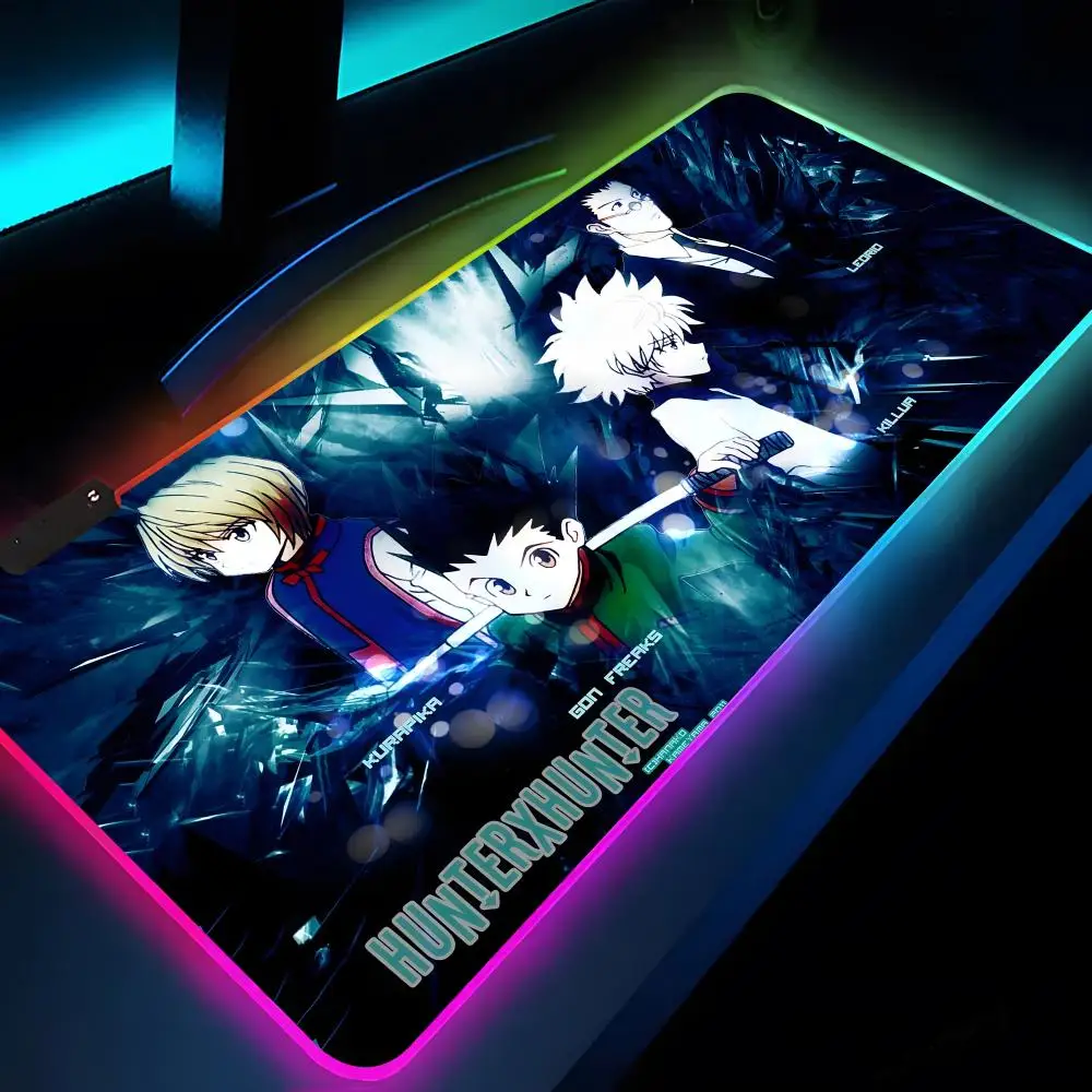 Фото Коврик для мыши Hunter X Hunter XXL RGB, игровой коврик для мыши HD, большой коврик для геймеров с LED-подсветкой, коврик для ПК с подсветкой №4