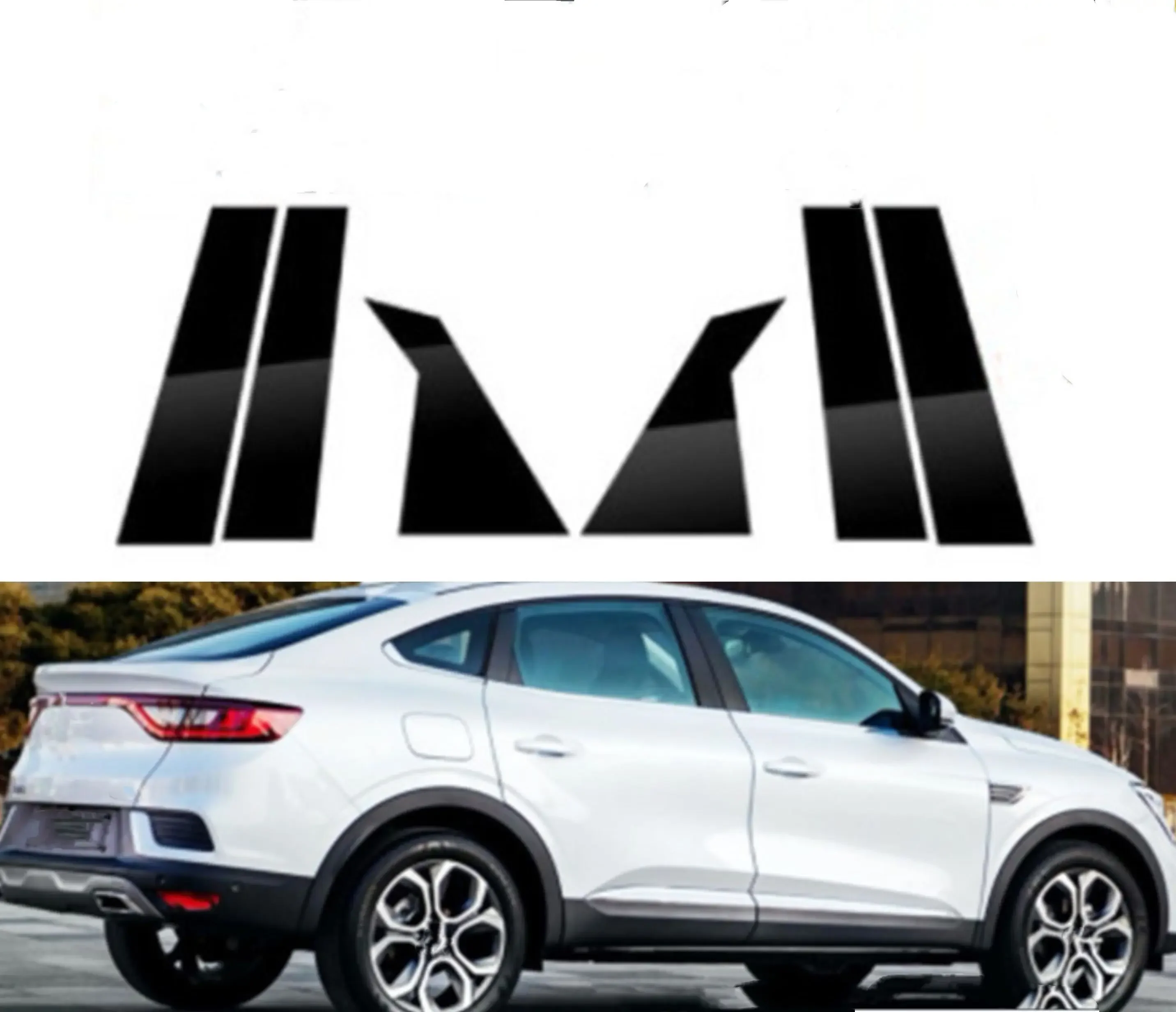 6 шт. глянцевые черные наклейки на автомобильные окна двери колонны BC столбы