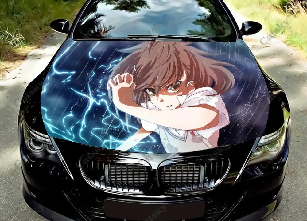 

Anime Misaka Mikoto Itasha Car Hood Vinyl Decal Sticker Wrap Vinyl Film Engine Cover Decals Sticker Car Hood Cover Decal Film