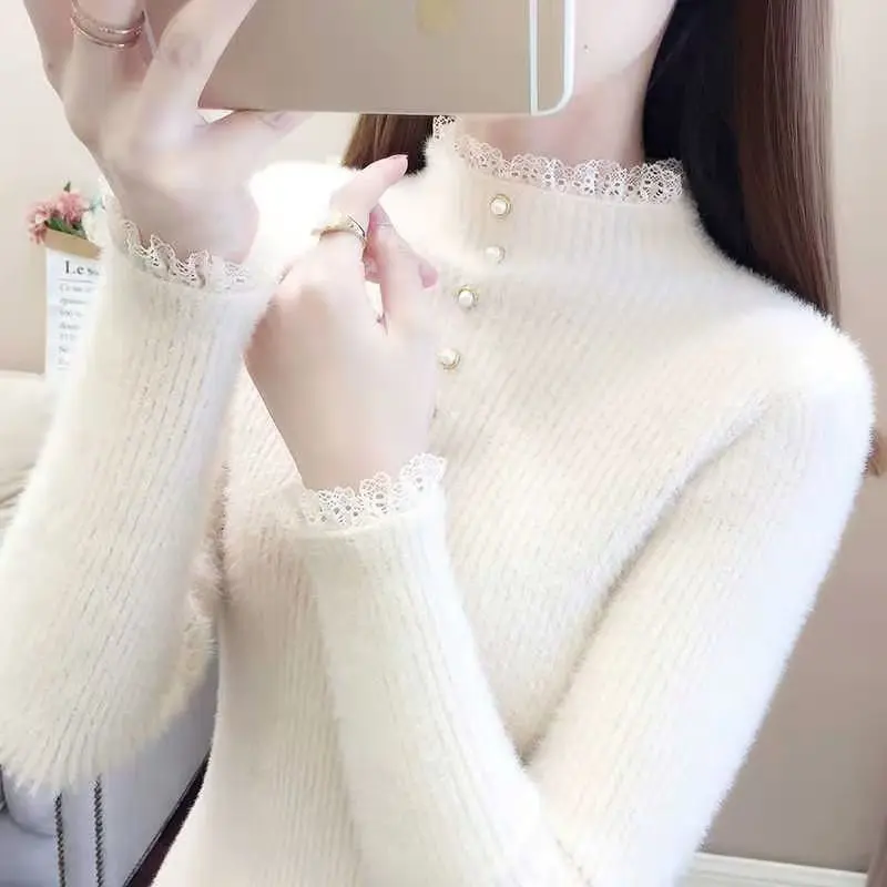 

2022 Autumn Winter Thick Sweater Women Knitted Ribbed Pullover Sweater Long Sleeve O-neck Slim Jumper Soft Warm Pull Femme Tops
