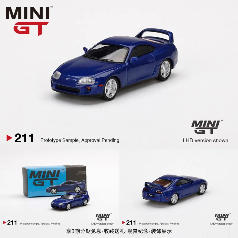 

Мини GT металлический жемчужный синий 1:64 Toyota Bull Supra Demon JZA80 модель автомобиля из сплава