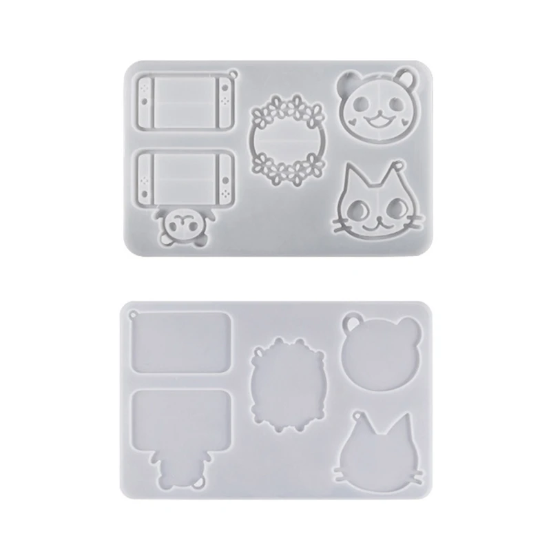 

N58F Cat Bear Phone Resin Shaker Molds DIY Decoration Molds Quicksand Keychain Mold