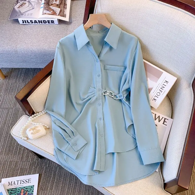 

Long Sleeve Cotton Shirts Blusa Mujer Elegante Blouses Woman Solid Color Blusas Mujer De Moda 2023 Offfice Ladies Tops E123