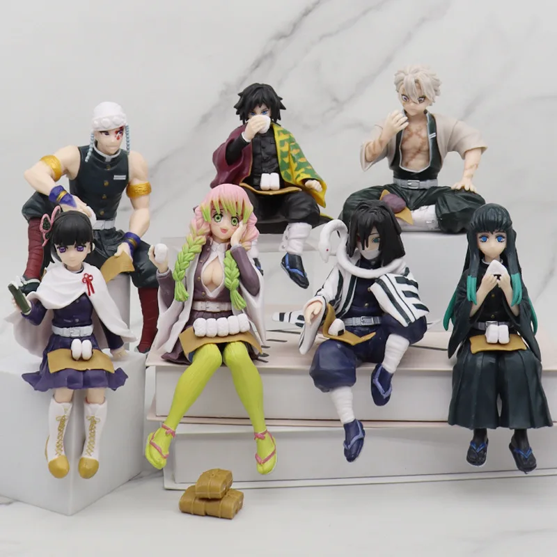 

NEW Anime Demon Slayer Sit Eating Rice Figure All Style Tanjirou Nezuko Kyoujurou Tengen Tokitou Muichirou Figurine toys gIFT