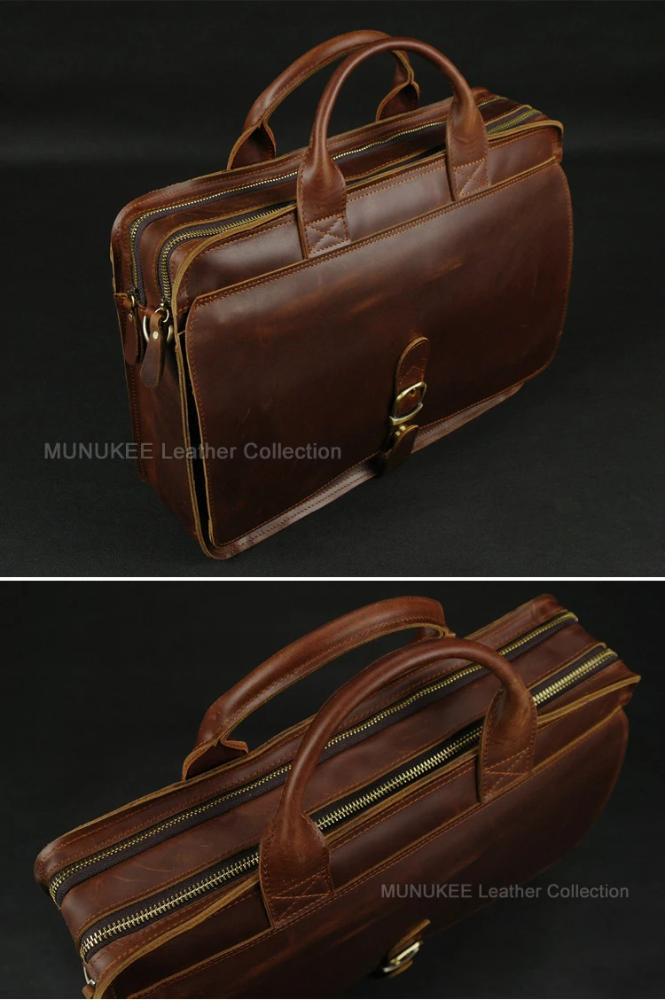 Сумка-мессенджер мужская из натуральной кожи под ноутбук 14 дюймов