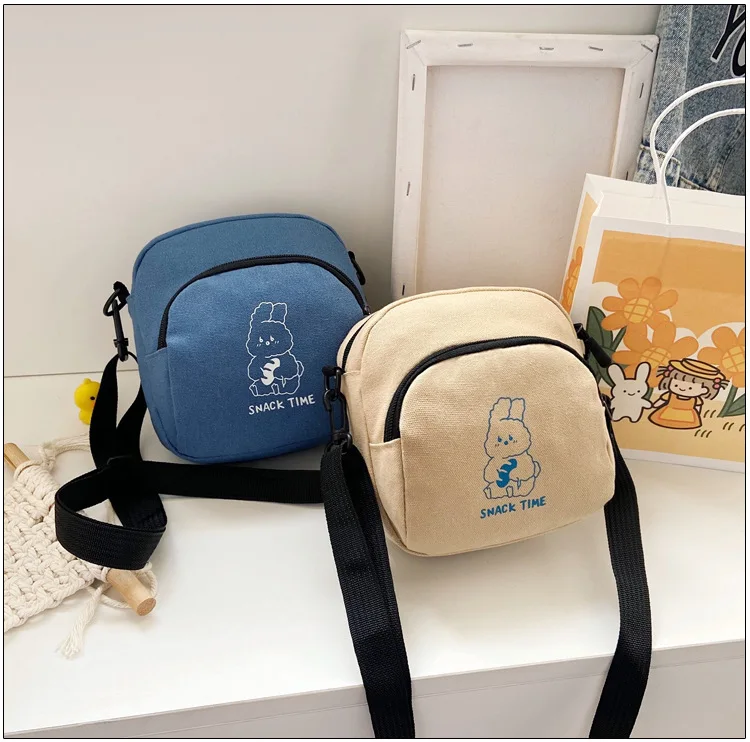 

Cute Rabbit Canvas Women Small Crossbody Bag Casual Student Girls Messenger Bags Vintage Ladies Phone Purse Handbag Shoulder Bag