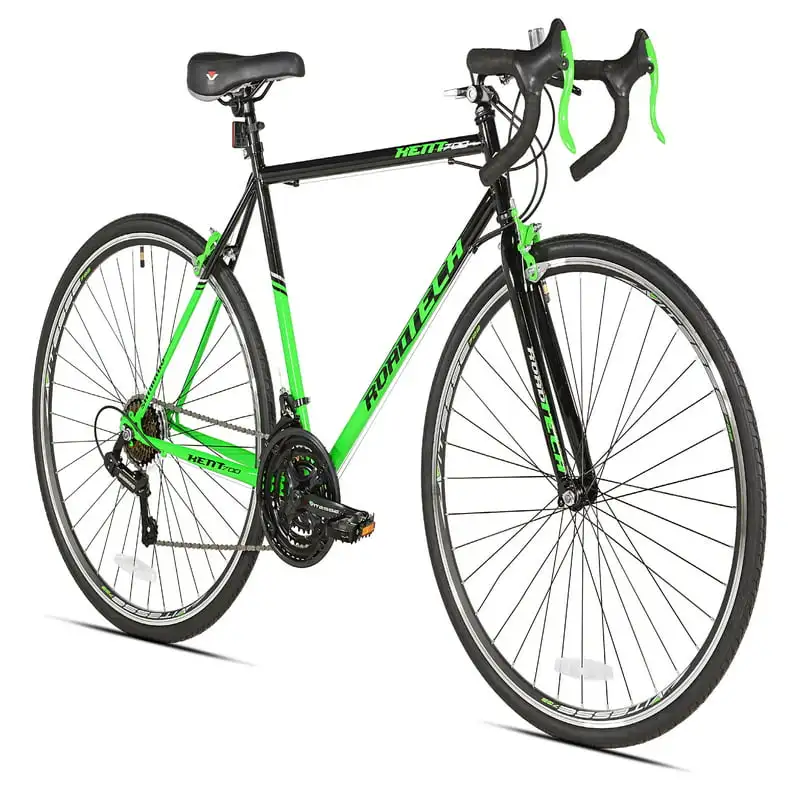 

700c RoadTech Men's Bike, Black/Green Bicycle Bike Travel Adult Teens Gift
